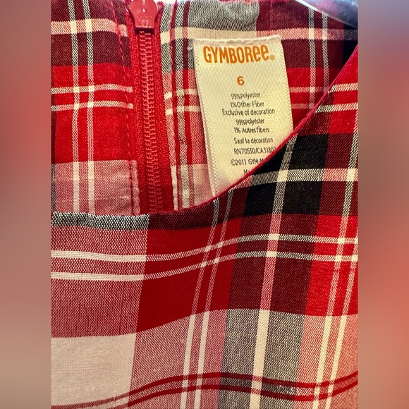 Cute Holiday Christmas Red, White & Black Plaid Gymboree Dress - Size 6 - Picture 2 of 3